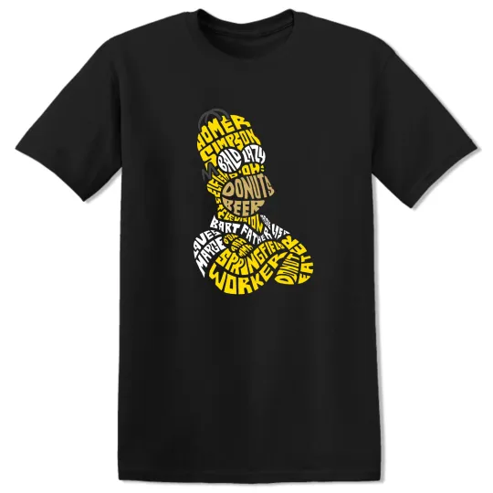 Homer Simpson Calligram T-Shirt Design – The Simpsons Inspired T-shirt