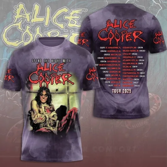 Alice Cooper Tour 2025 Too Close For Comfort Tour 3D Shirt
