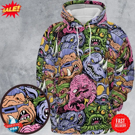 Nostalgic Villains Teenage Mutant Ninja Turtles All-Over Print Hoodie