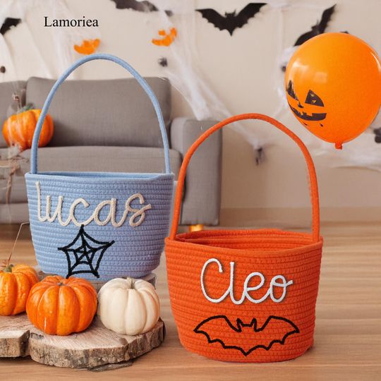 Handmade Halloween Basket, Personalized Baby Basket, Baby Gift Basket, Baby Gift, Halloween Gifts, Storage Basket, Kid Gift, Boo Basket
