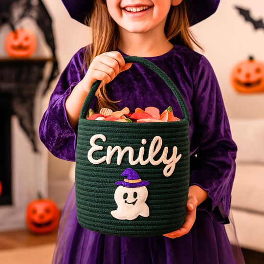 Trick or Treat Bag, Halloween Trick or Treat Basket, Trick or Treat Bucket, Halloween Candy Basket, Halloween Candy Bag, Halloween Tote