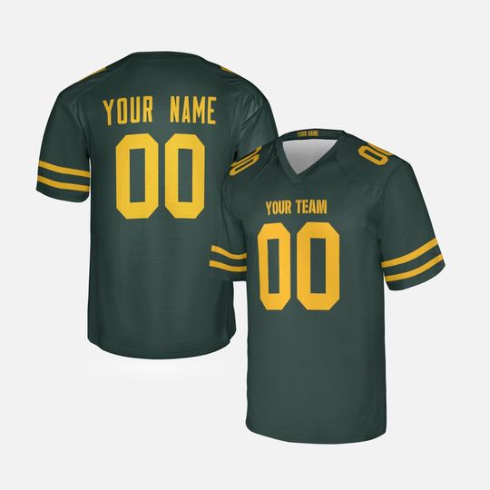 Custom Green Bay Packers Football Jersey with Personalized Team Name & Number for Men and Women