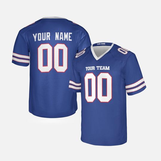 Custom Buffalo Bills Football Jersey - Royal, Personalized Team Name & Number for Men and Women