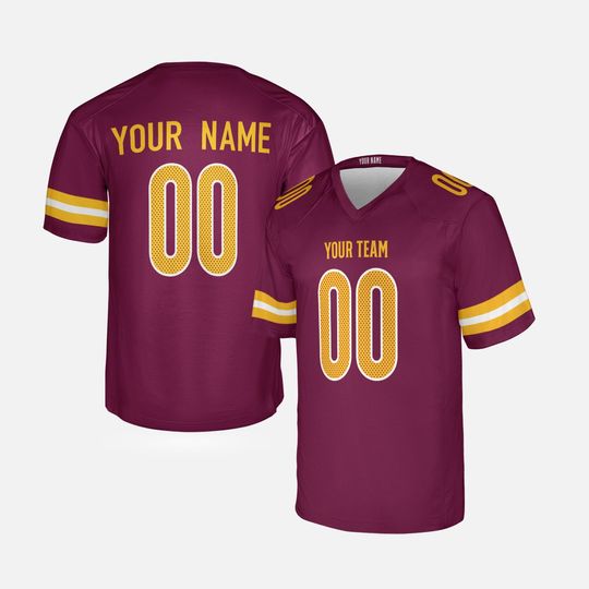 Custom Washington Commanders Football Jersey - Burgundy, Personalized Team Name & Number for Men & Women