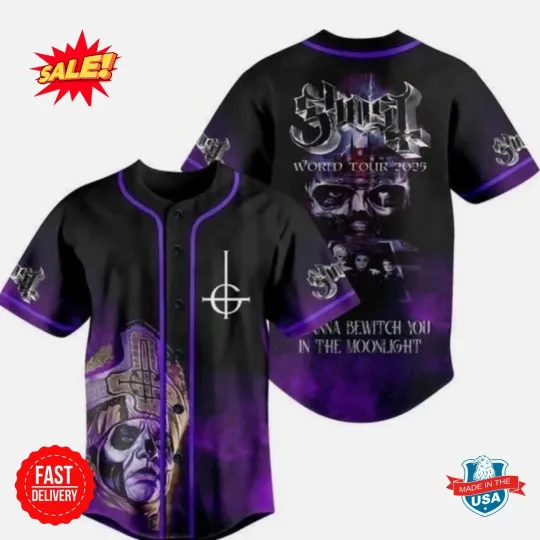 Ghost Band Tour 2025 Baseball Jersey Skeletour