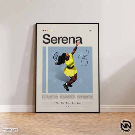 Serena Williams Poster, Tennis Poster, Motivational Poster, Sports Poster, Modern Sports Art, Tennis Gifts, Minimalist Poster, Tennis Art