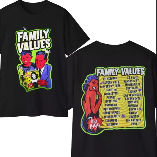 Vintage 1999 Family Values Tour T-Shirt, Unisex