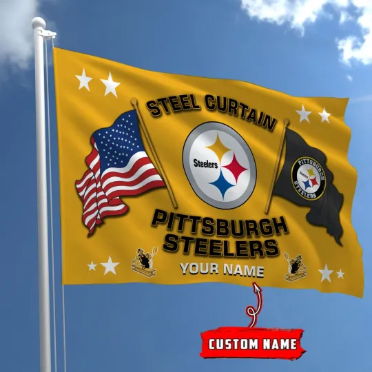 Custom Pittsburgh Football Team Steelerss Graden Flag