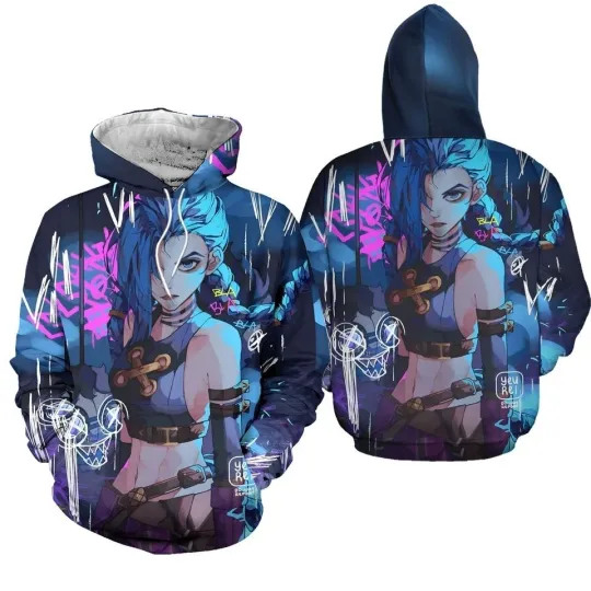 Arcane League Jinx 3D Hoodie All Over Print Unisex Pullover