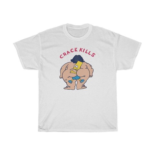 90s Bart Simpson Crack Kills Parody Tee T-Shirt War On Drugs 1990s Funny Simpsons