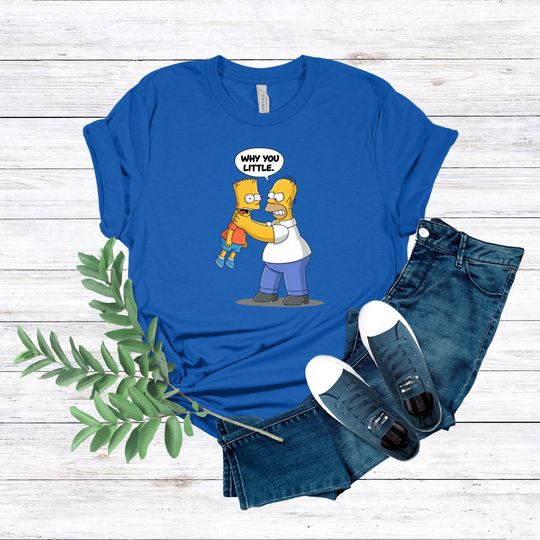 Why You Little Homer Bart Tee, The Simpsons Gift Idea, Bart Simpson Tee