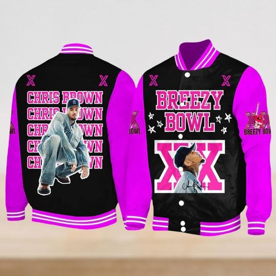 Discover Chris Brown Tour Baseball Jacket, Breezy Bowl XX 2025 Shirt, Chris Brown Men Jacket, Breezy Bowl Shirt, Jacket For Men, Gifts For Him