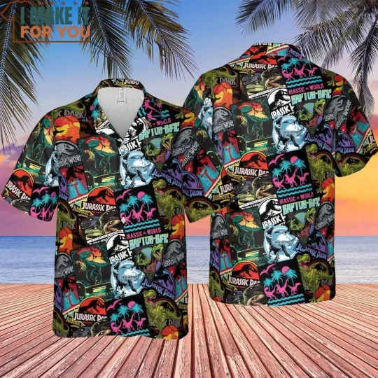 Jurassic Park Hawaiian Button Down Shirt