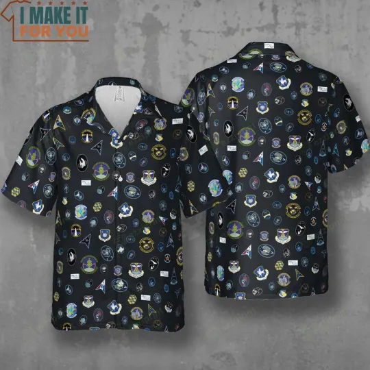 Space Force Hawaiian Button Down Shirt