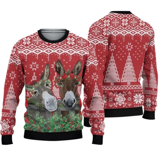 Donkey Buddies Christmas Ugly Sweater for Men