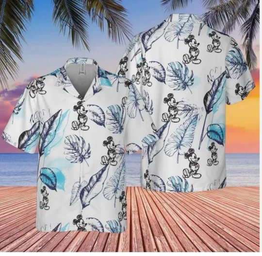 Disney Mickey Mouse Hawaiian Shirt for Adults, Summer Disney Park Gift