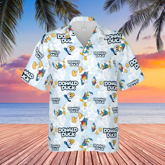 Disney Donald Duck Hawaiian Shirt, Summer Beach Vacation Shirt, Angry Face Design