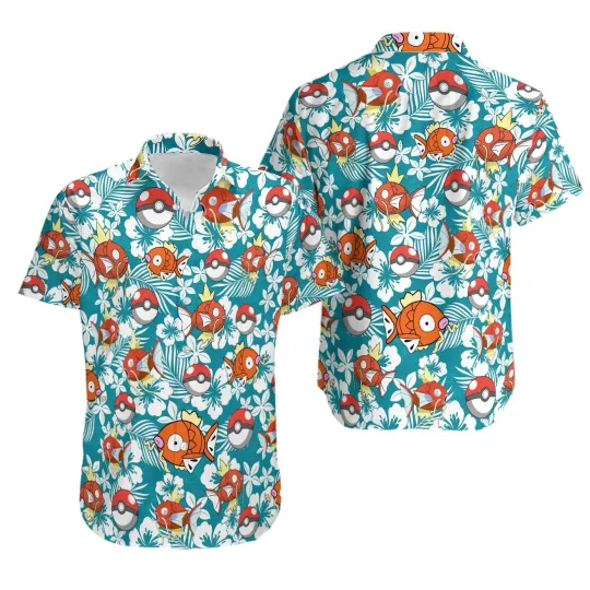 Magikarp Ghost Hawaiian Shirt, Button-Up, Birthday Edition