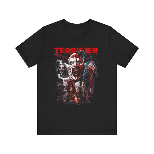 Terrifier Shirt - Unisex Short Sleeve Tee for Halloween & Scary Movies Fans, Horror Movie T-Shirt, Creepy Film Tee, Slasher Flick