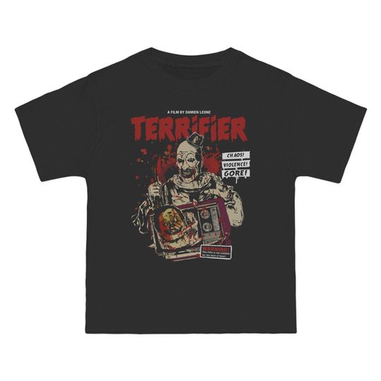 Terrifier T-Shirt, Scary Clown Tee, Halloween Shirt, Spooky Graphic Top, Creepy Movie, Horror Fan Gift