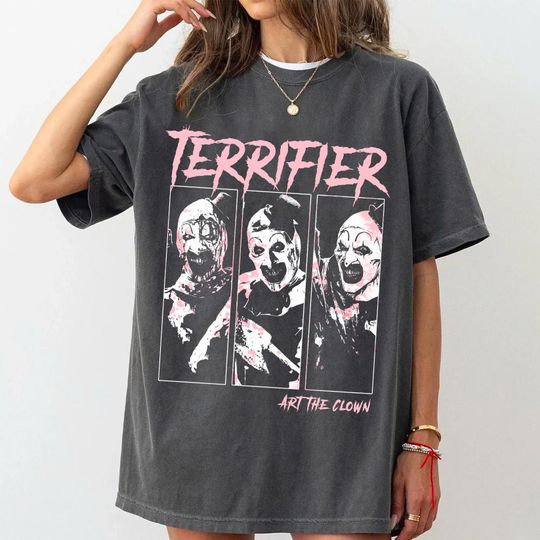 Terrifier Art The Clown Shirt, Horror Movie T-Shirt, Scary Clown Tee, Creepy Slasher Film Graphic Top, Horror Fan Gift Unisex