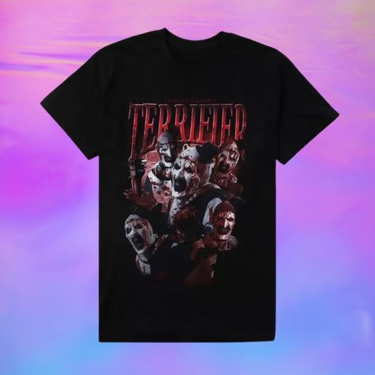 Vintage TerrifierArtTheClown Graphic T-Shirt  Retro 90s Style Streetwear Tee for Men and Women