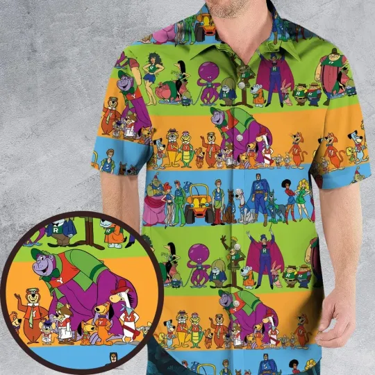 Discover Yogi Yahooeys Scooby Doodies Hawaiian Button Down Shirt Unisex Adults S-5X