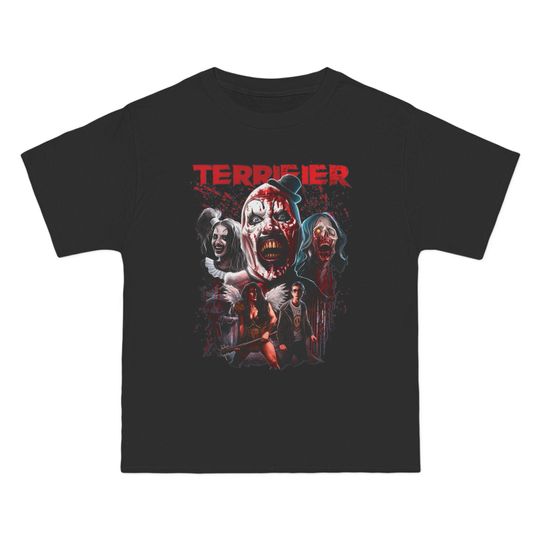 Terrifier T shirt # 2 , Horror Movie Fan Graphic Tee, Terrifier Movie Artwork Shirt, Scary Clown T-Shirt, Halloween Costume Top, Horror Film