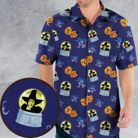 Wicked Witch Hawaiian Button Down Shirt