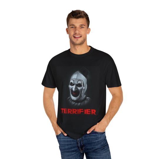 Terrifier Graphic T-Shirt, Unisex Horror Tee, Halloween Costume, Movie Fan Gift, Spooky Fashion Statement, Perfect for Horror Lovers