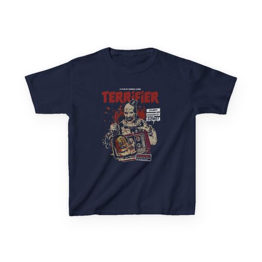 Terrifier Kids T-Shirt, Scary Clown Children's Tee, Horror Movie Fan Apparel, Halloween Costume Shirt, Creepy Circus Graphic Top