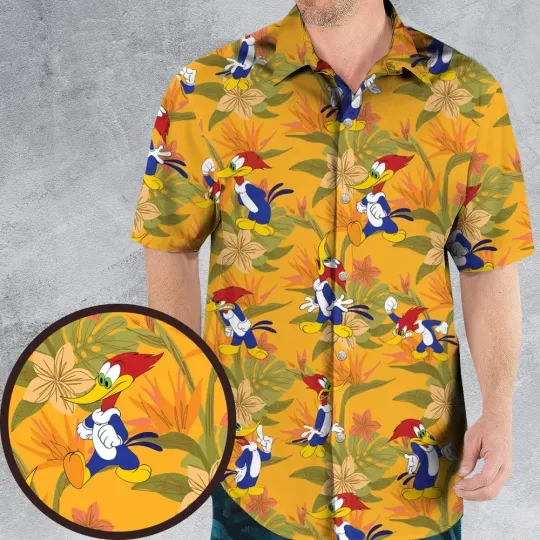 Discover Woody Woodpecker Hawaiian Button Down Shirt