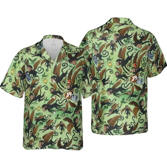 Monkeys The Wizard Of Oz Hawaiian Button Down Shirt