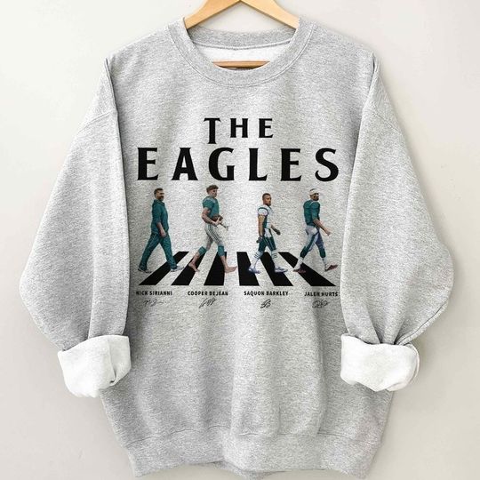 Philadelphia Walking Abbey Road Signatures Football Shirt, Retro Sports Fan Sweatshirt, Vintage Game Day Sweatshirt Gift for Him or Her