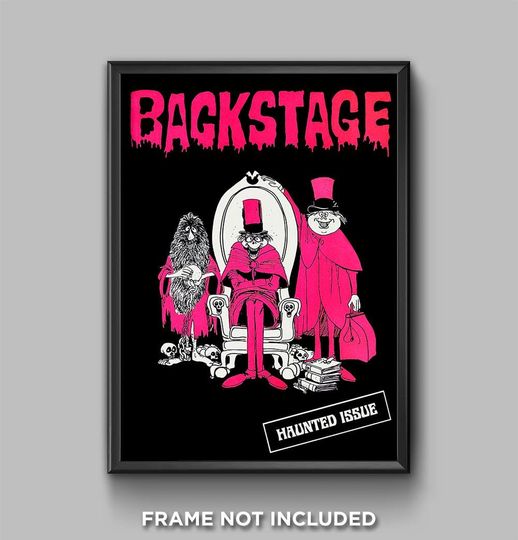 Backstage Disneyland Haunted Issue Magazine Cover Print Poster Haunted Mansion Hitchhiking Ghosts Phineas Ezra Gus Wall Art Decor 3693