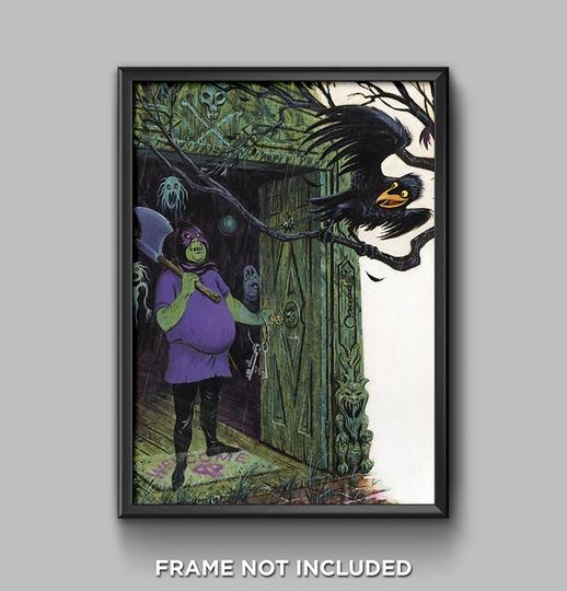 Haunted Mansion Executioner Concept ARt Print Poster Graveyard Scene Raven Crow Disney LP Record Wall Decor Grim Grinning Ghost Host 3489