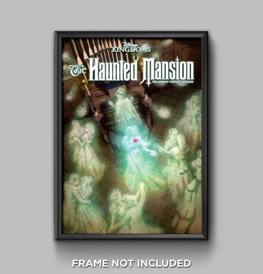 Disney Kingdoms Haunted Mansion Bride Ballroom Poster Print Disneyland Disney World Wall Art Decor Grim Grinning Ghosts Ghost Host 3295B