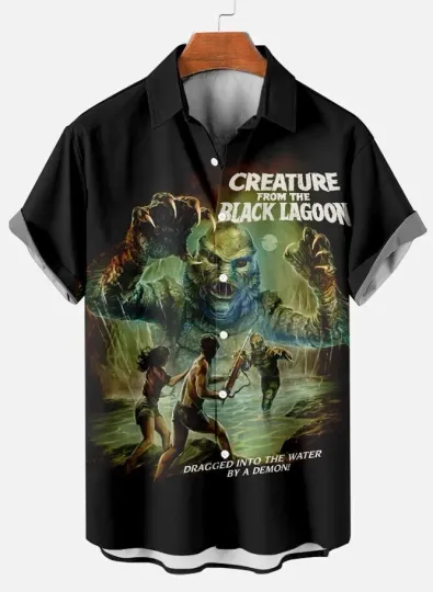 Discover Retro Horror Creature The Black Lagoon Hawaiian