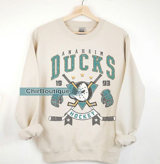 Anaheim Ducks Vintage 90s Sweatshirt, Ice Hockey Shirt, Ice Hockey Crewneck, Anaheim Ducks Fan Gift Unisex Sweatshirt