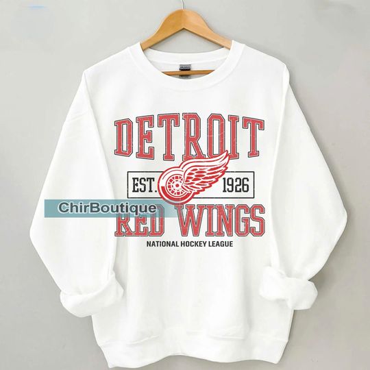 Detroit Red Wings Sweatshirt Crewneck, Vintage Red Wings shirt, Detroit Hockey Fan shirt, Hockey Tee, Red Wings Sweatshirt