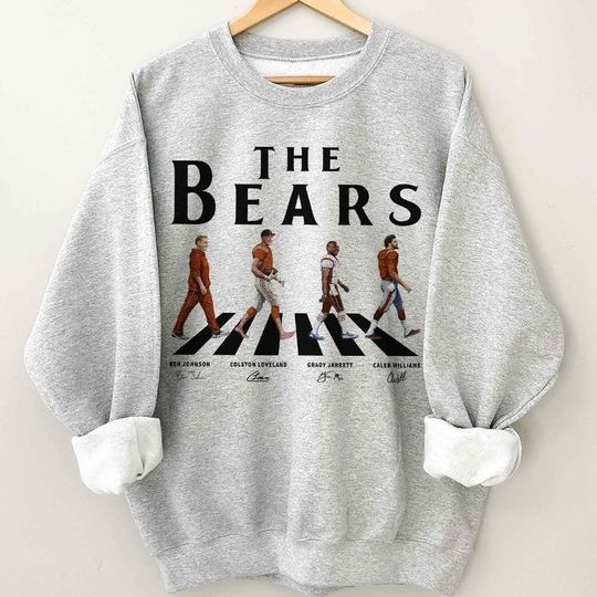 Chicago Walking Abbey Road Signatures Football Shirt, Retro Sports Fan Apparel, Vintage Style Graphic Sweatshirt, Game Day Gift for Him Her