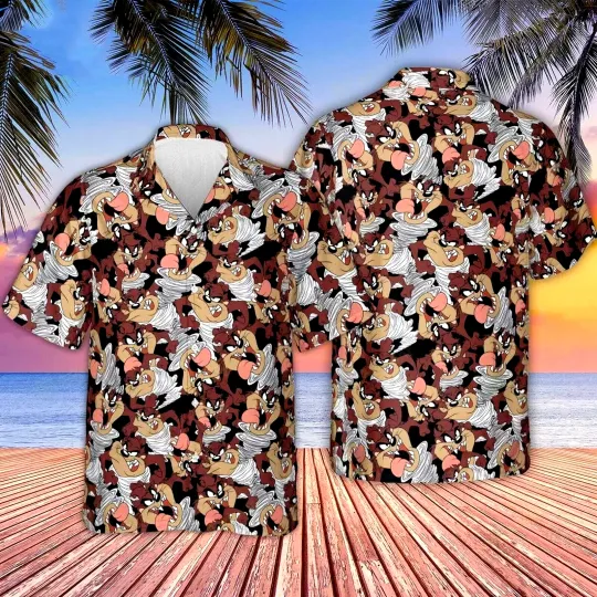 Looney Tunes Tasmanian Devil Hawaiian Shirt Men’s Summer Beachwear