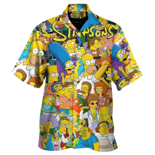 The Simpsons Doh Aloha Hawaiian Shirt Summer Beach Button-Down