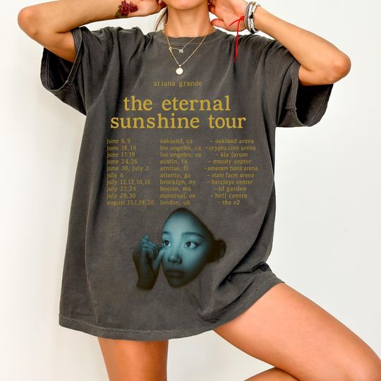 Ariana Eternal Sunshine Tour Shirt, Vintage Concert Tee, Pop Music Fan Gift, Retro Graphic Tour Dates T Shirt, Unisex Outfit