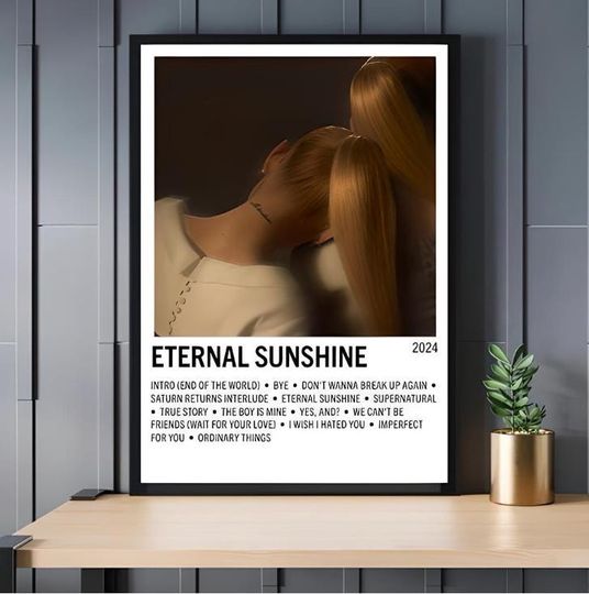 Ariana Eternal Sunshine Poster | Album Cover Art Mini Poster | Minimalist Music Print | Aesthetic Pop Decor
