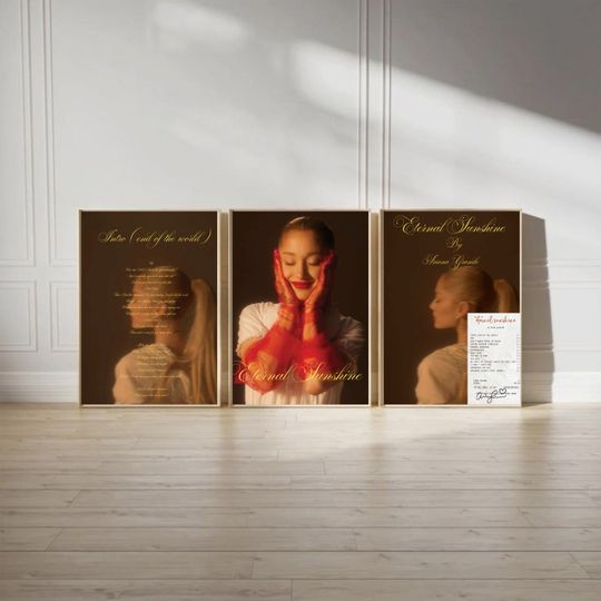 Eternal Sunshine Lyric Vertical Posters | Ariana Minimalist Wall Art