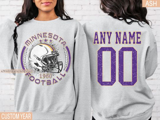 Personalized Minnesota Football Sweatshirt,Minnesota football crewneck, Minnesota football shirt, Custom Football Player,  football Tee