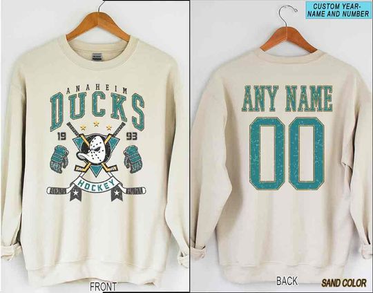 Personalized Anaheim Hockey Sweatshirt, Anaheim Ducks crewneck, Anaheim Hockey shirt, Custom Hockey Shirt, Hockey Number Shirt