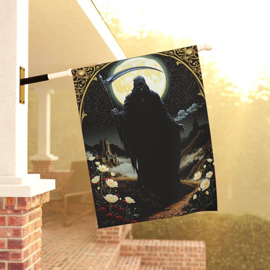 Gothic Grim Reaper Yard Flag: Halloween Haunted House Decor