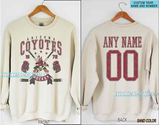 Personalized Arizonna Hockey Sweatshirt, Arizonna Coyotes crewneck, Arizonna Hockey shirt, Custom Hockey Shirt, Hockey Number Shirt